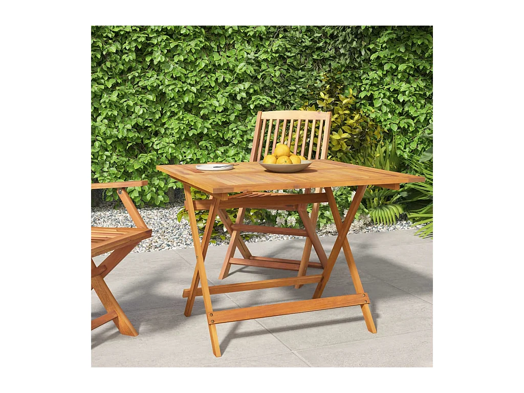 Mesa de jardín plegable madera maciza de acacia 90x90x75 cm