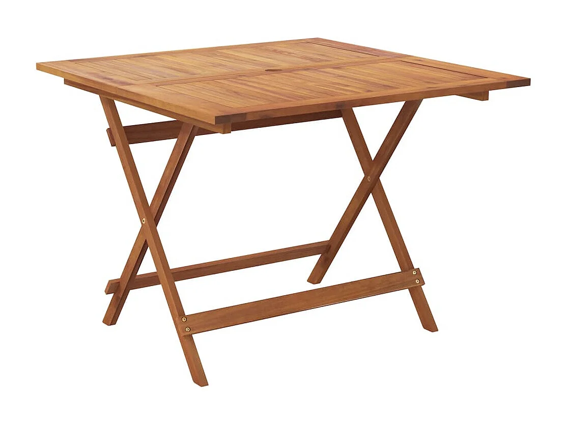 Table pliable de jardin 90x90x75 cm bois d'acacia solide