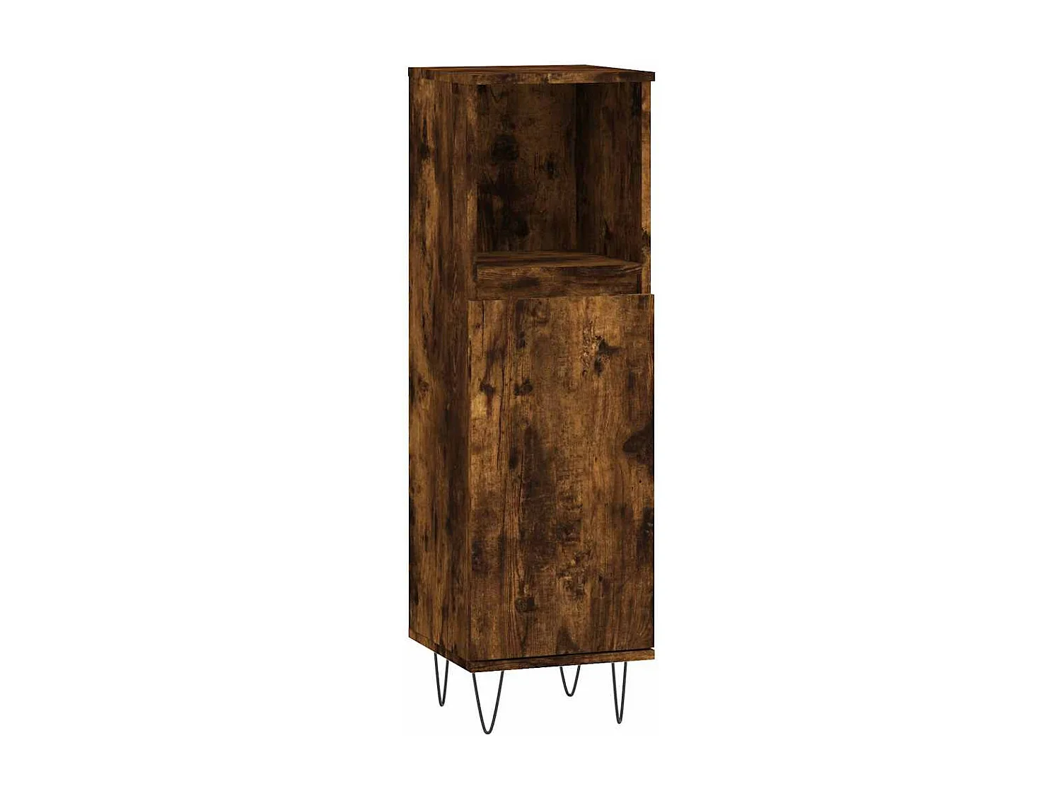 Armario de baño madera contrachapada roble ahumado 30x30x100 cm