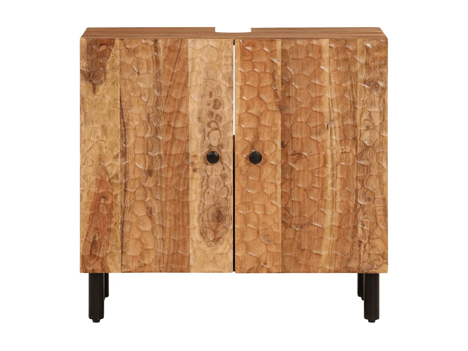 Armoire lavabo de salle de bain 62x33x58cm bois massif d'acacia