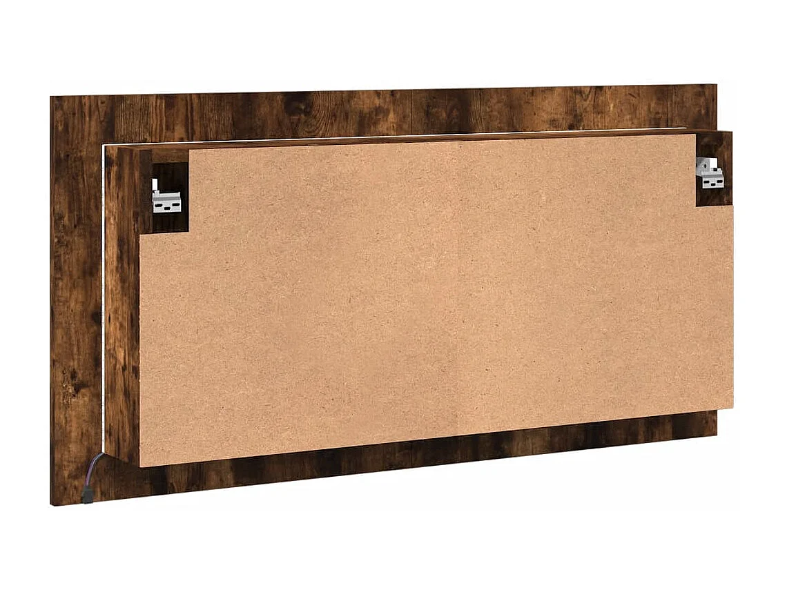 Armário WC c/ espelho e luzes LED acrílico carvalho fumado