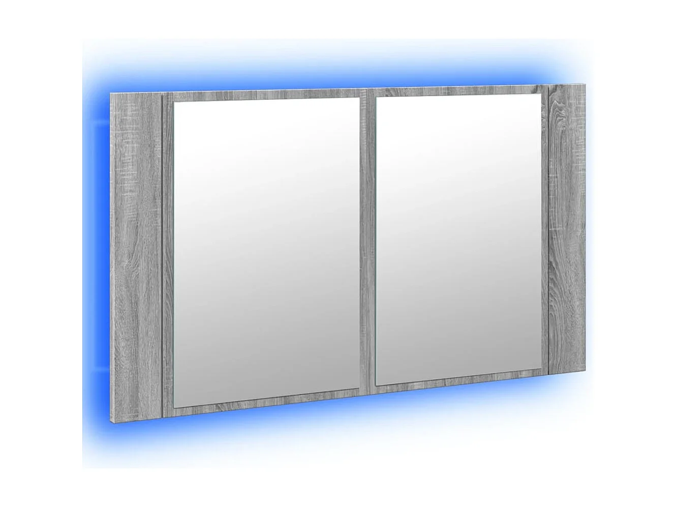 Armario espejo de baño con luz LED acrílico gris 80x12x45 cm