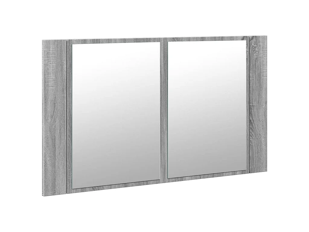 Armoire de salle de bain à miroir LED sonoma gris 80x12x45 cm