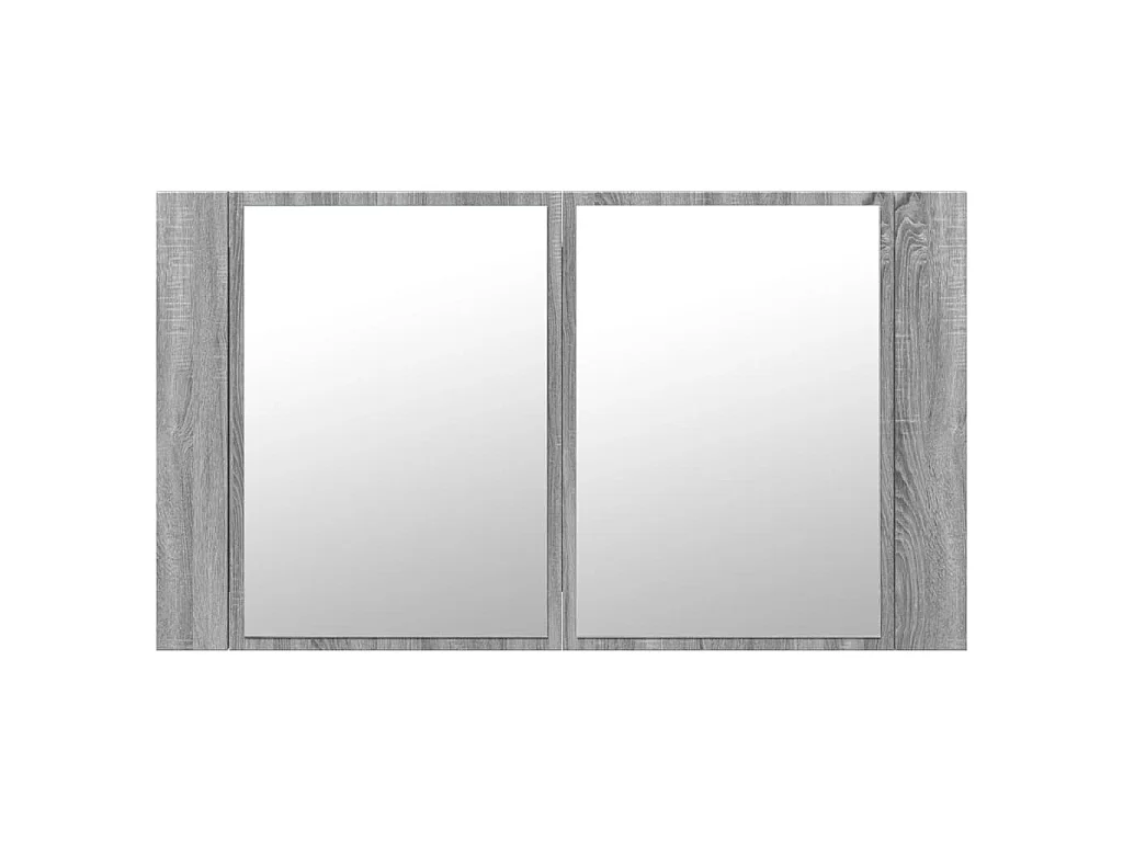 Armoire de salle de bain à miroir LED sonoma gris 80x12x45 cm