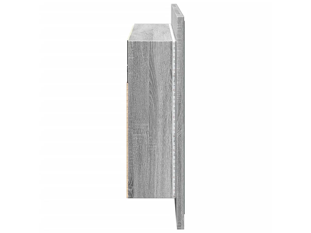 Armoire de salle de bain à miroir LED sonoma gris 80x12x45 cm