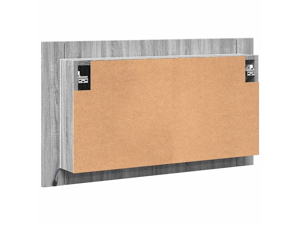Armoire de salle de bain à miroir LED sonoma gris 80x12x45 cm