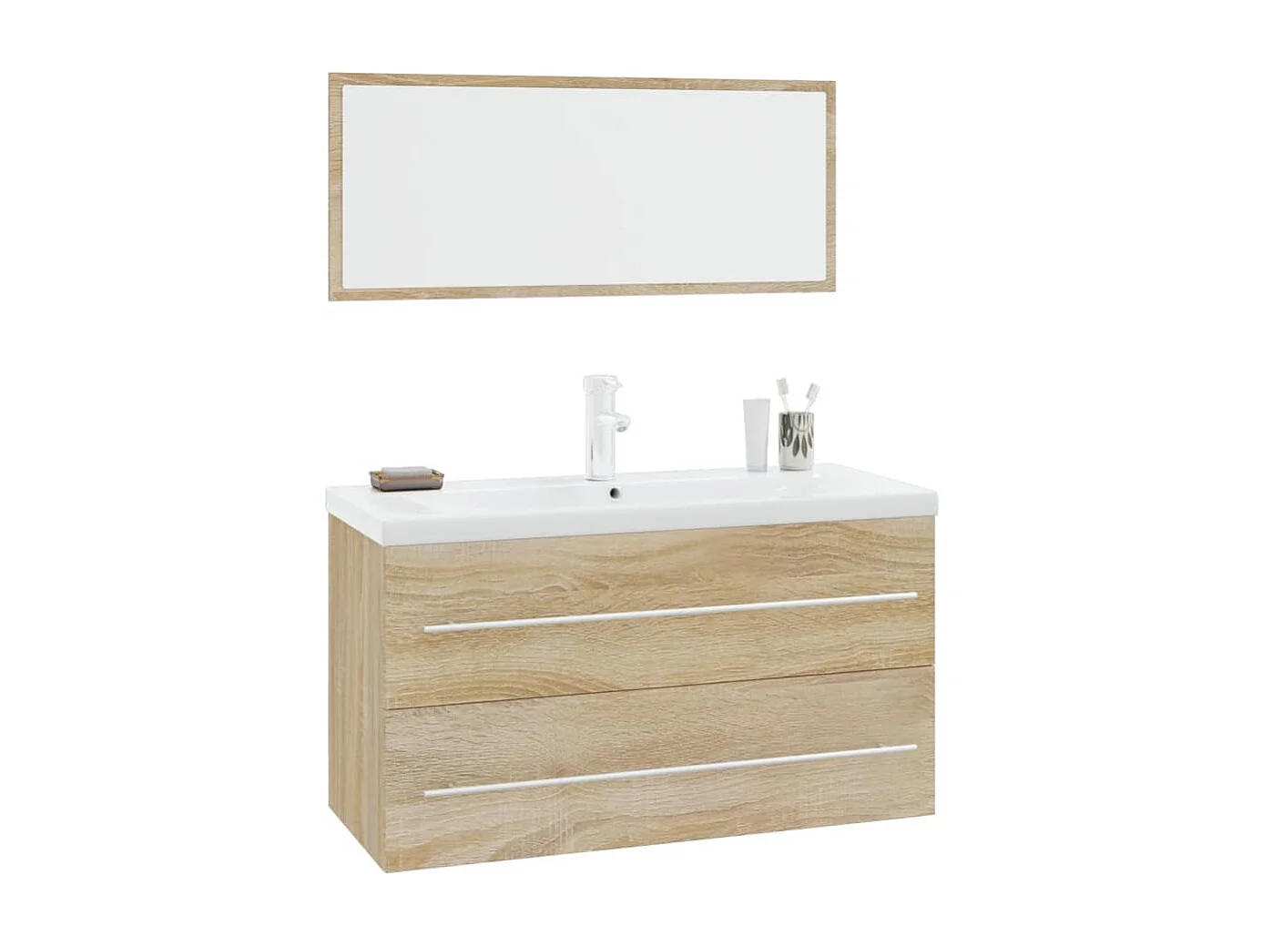 Ensemble de meubles de salle de bain 3 pcs Chêne sonoma