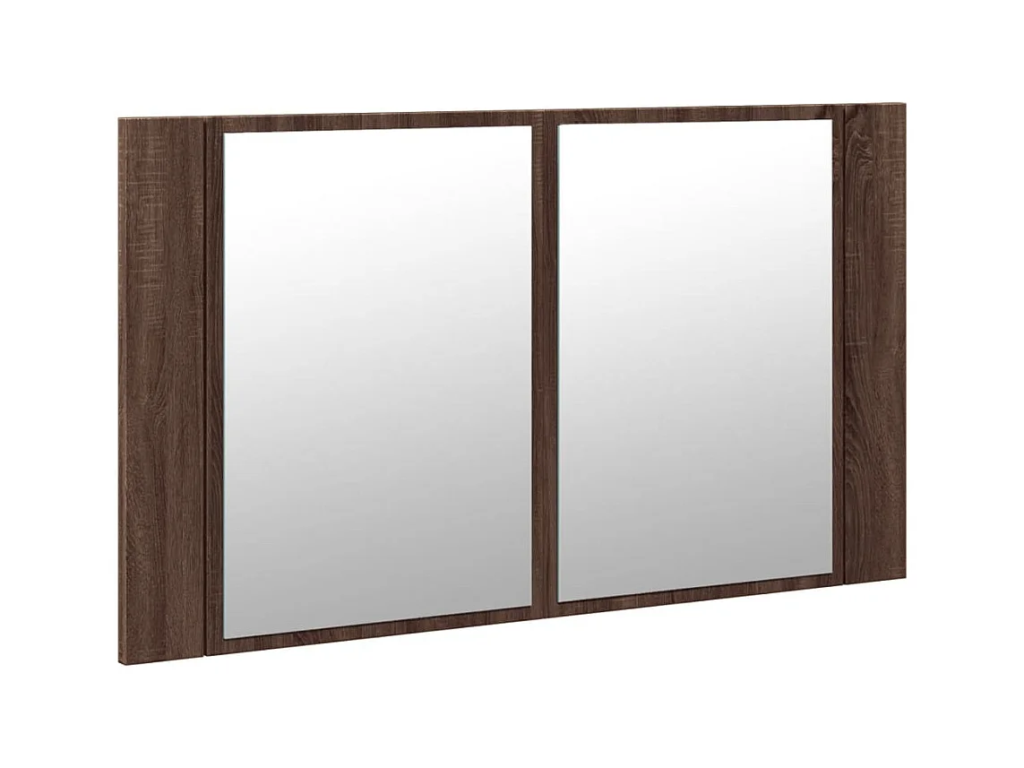 Armoire à miroir à LED de bain chêne marron 80x12x45 cm