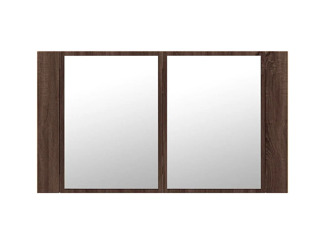 Armoire à miroir à LED de bain chêne marron 80x12x45 cm