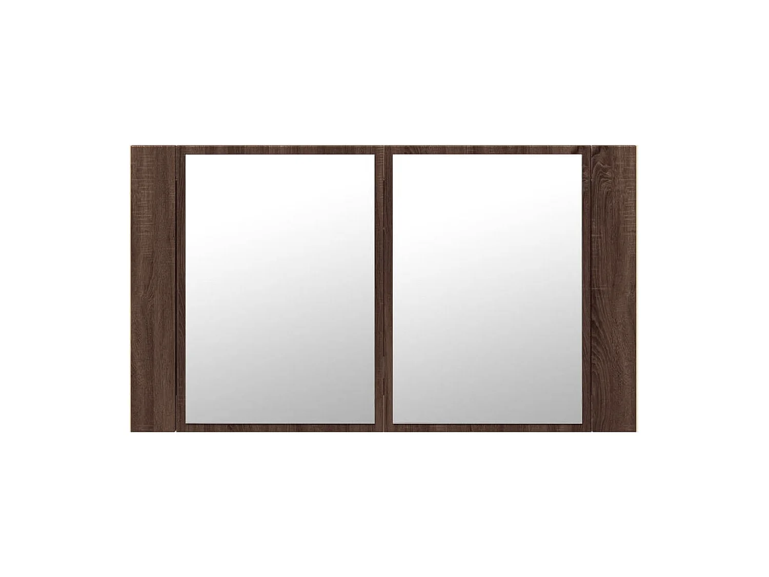 Armoire à miroir à LED de bain chêne marron 80x12x45 cm