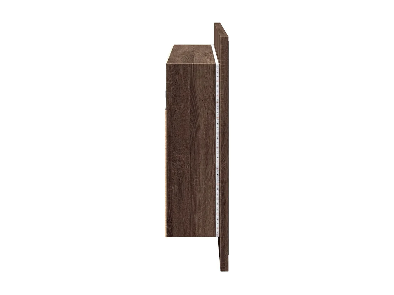 Armadietto Specchio con LED Rovere Marrone 80x12x45cm Acrilico