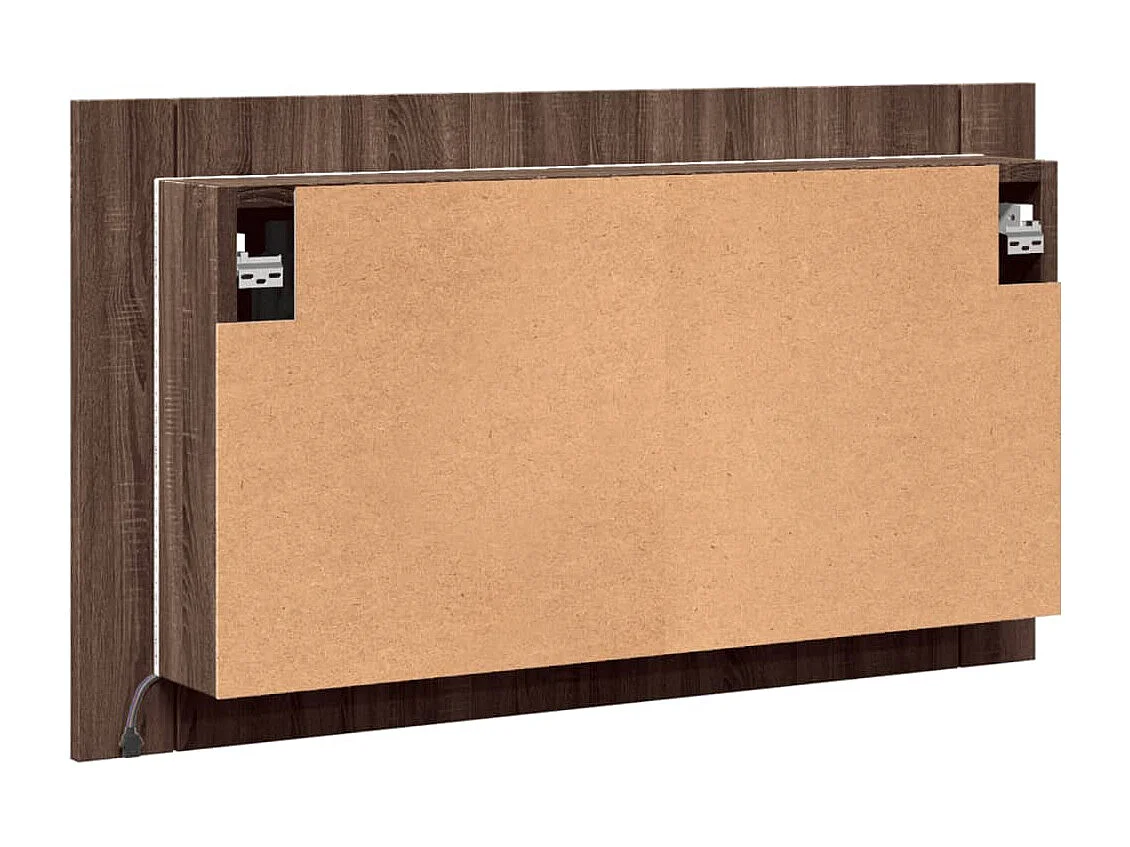 Armadietto Specchio con LED Rovere Marrone 80x12x45cm Acrilico