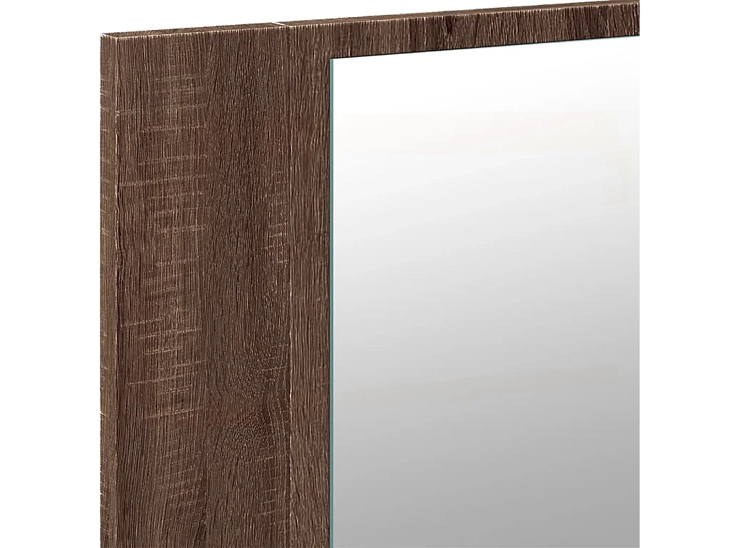 Armadietto Specchio con LED Rovere Marrone 80x12x45cm Acrilico