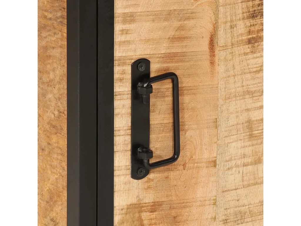 Mobile da Bagno 40x30x60 cm in Legno Massello di Mango e Ferro