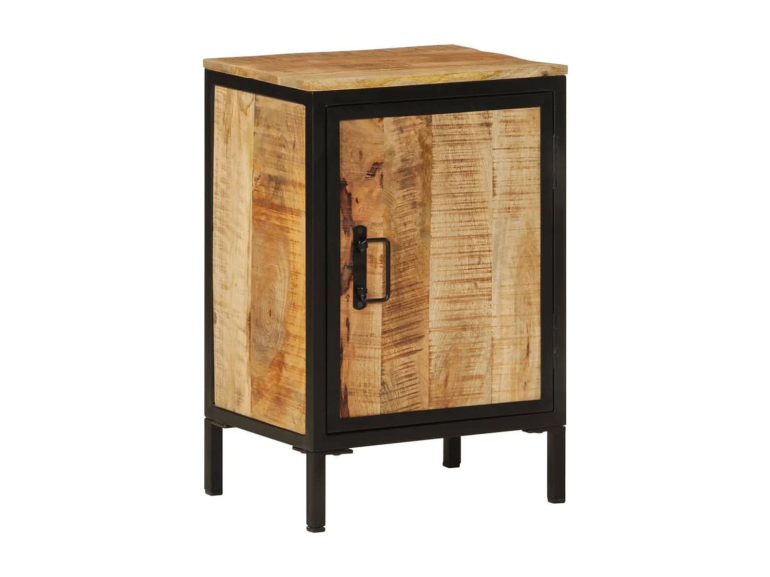 Armoire de salle de bain 40x30x60cm bois massif manguier et fer