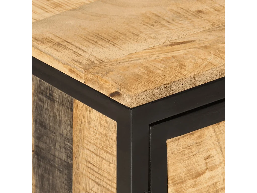 Armoire lavabo de salle de bain bois massif de manguier et fer