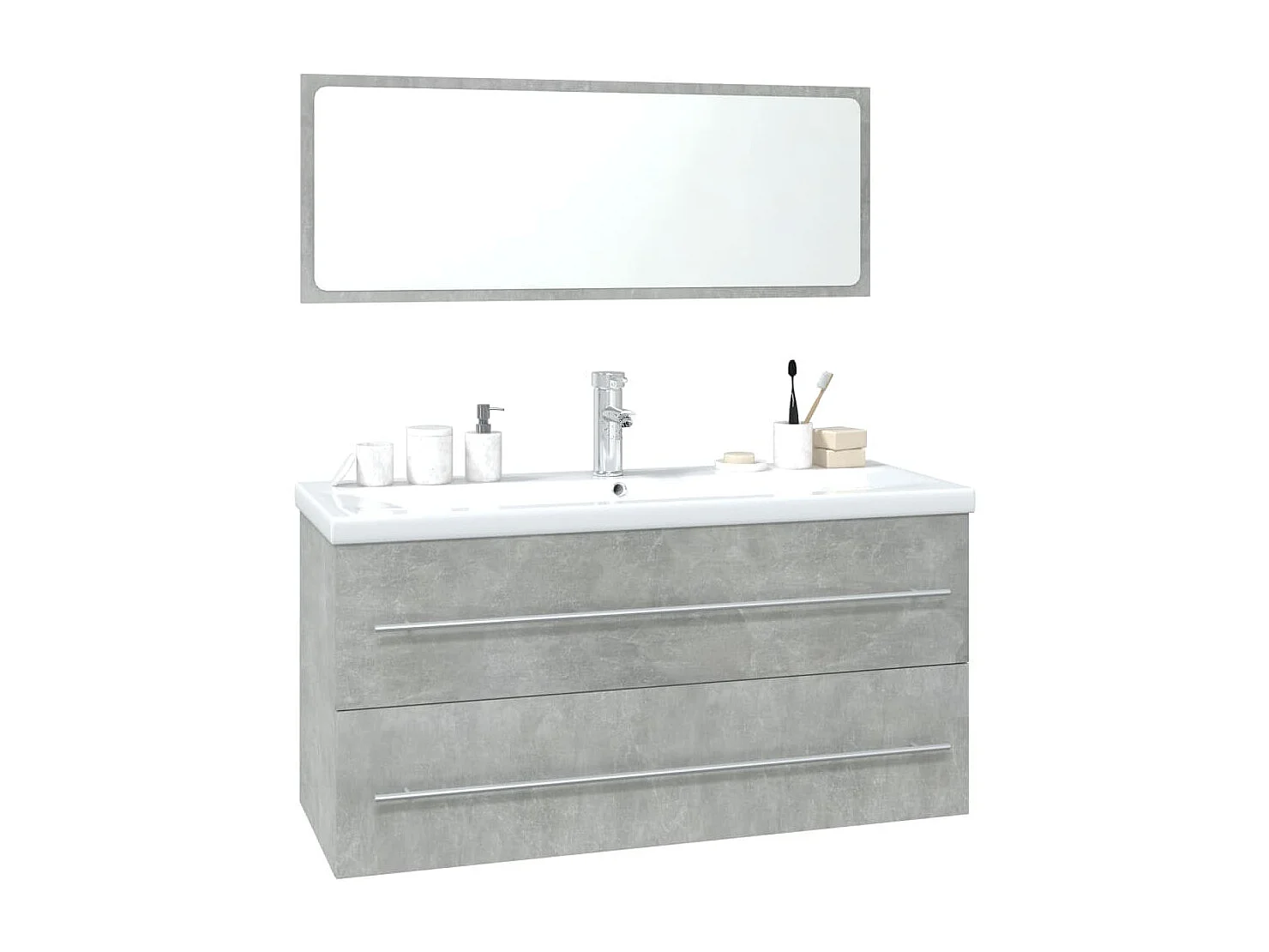 Meubles de salle de bain Gris béton Bois d'ingénierie