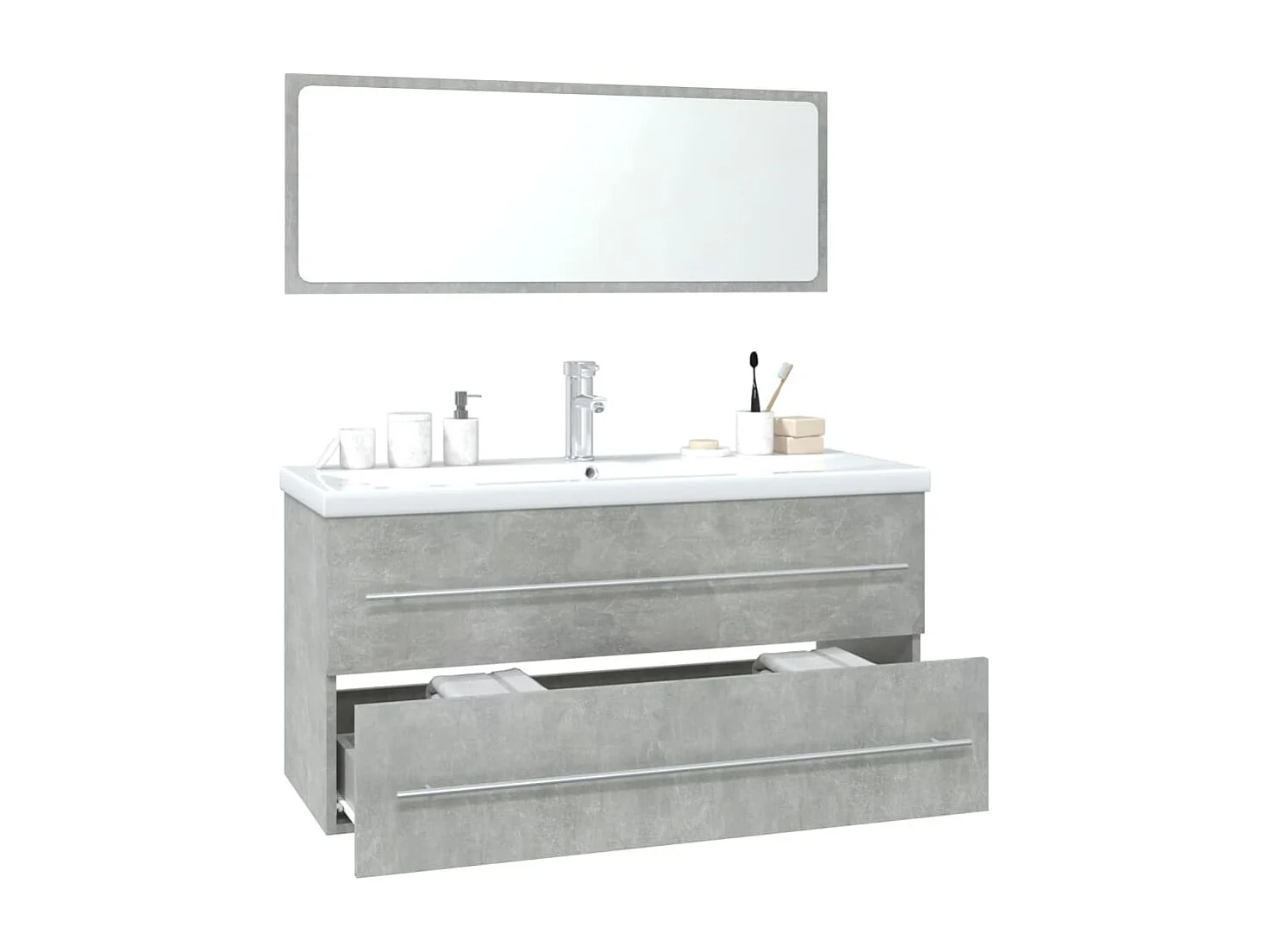 Meubles de salle de bain Gris béton Bois d'ingénierie