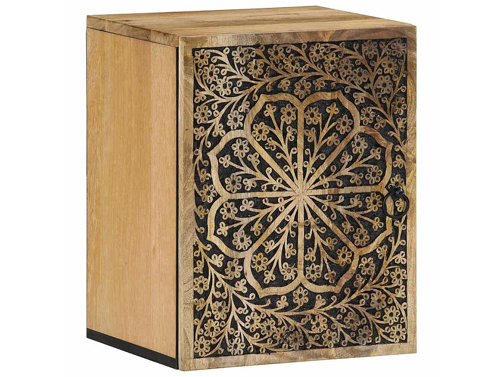 Armoire de salle de bain murale 38x33x48cm bois massif manguier