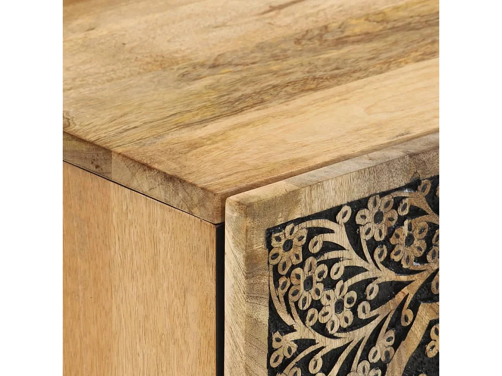 Armoire de salle de bain murale 38x33x48cm bois massif manguier