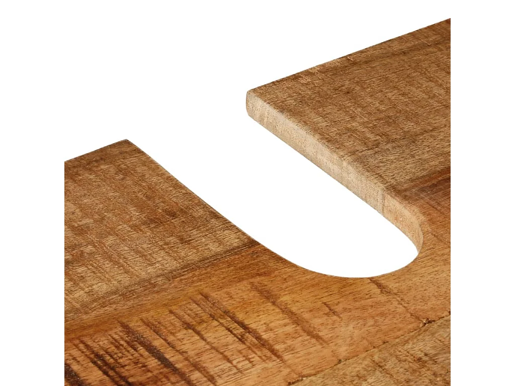 Armario de lavabo de baño hierro y madera mango 55x35x60 cm