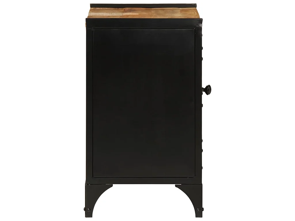 Waschbeckenunterschrank 55x35x60 cm Eisen und Massivholz Mango