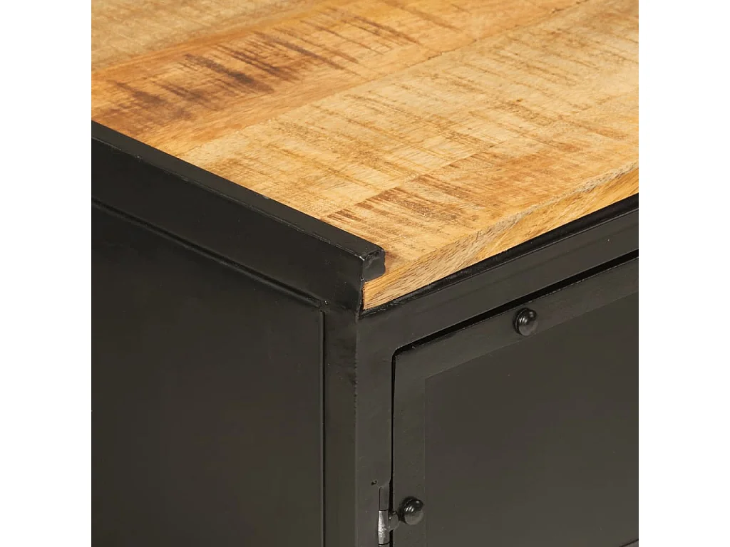 Waschbeckenunterschrank 55x35x60 cm Eisen und Massivholz Mango