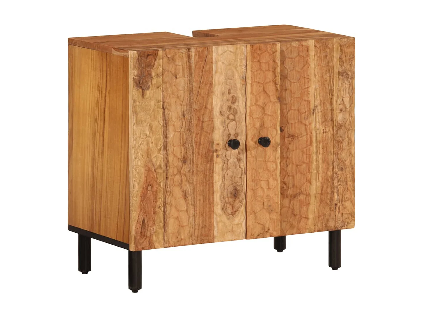 Ensemble d'armoires de salle de bain 2 pcs bois massif d'acacia
