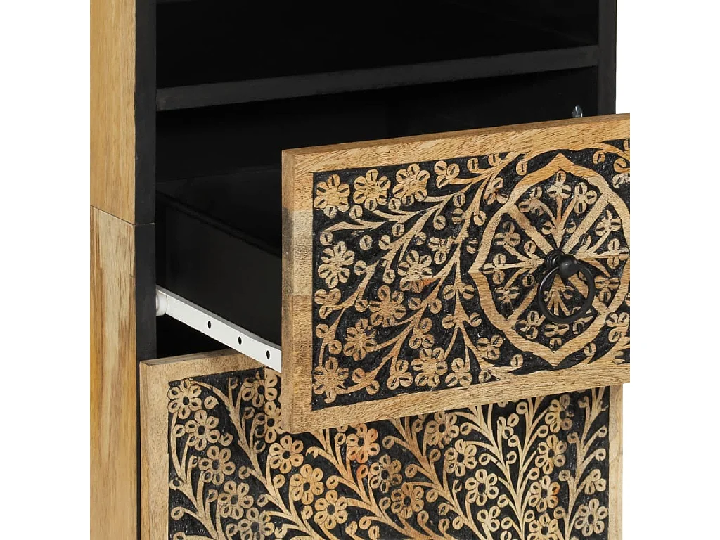 Armoire de salle de bain 38x33x160 cm bois massif de manguier