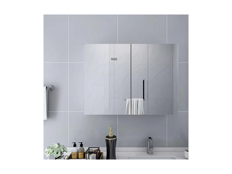 Bad-Spiegelschrank Weiß 80x15x60 cm MDF