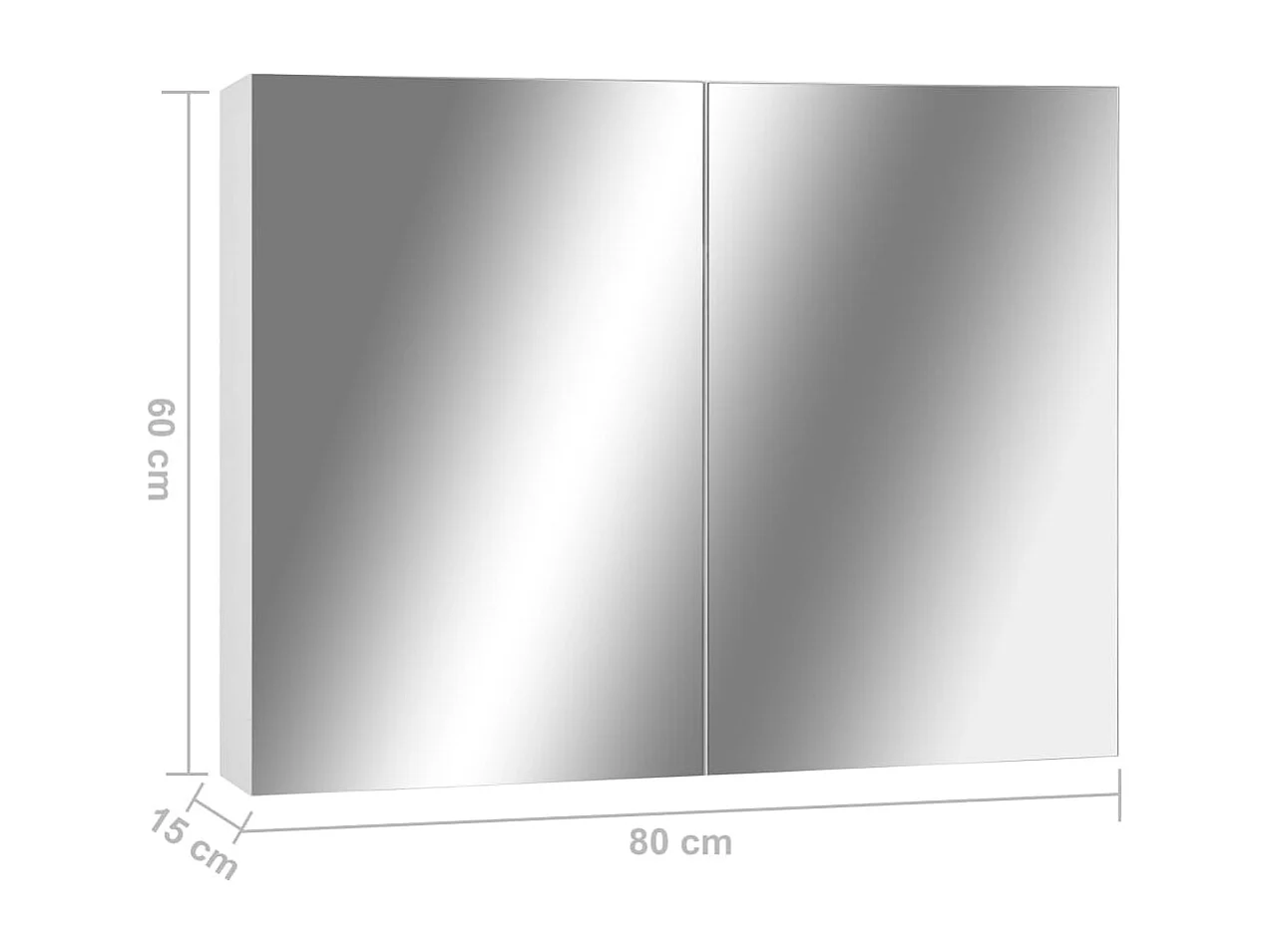 Armoire à miroir de salle de bain blanc 80x15x60 cm MDF