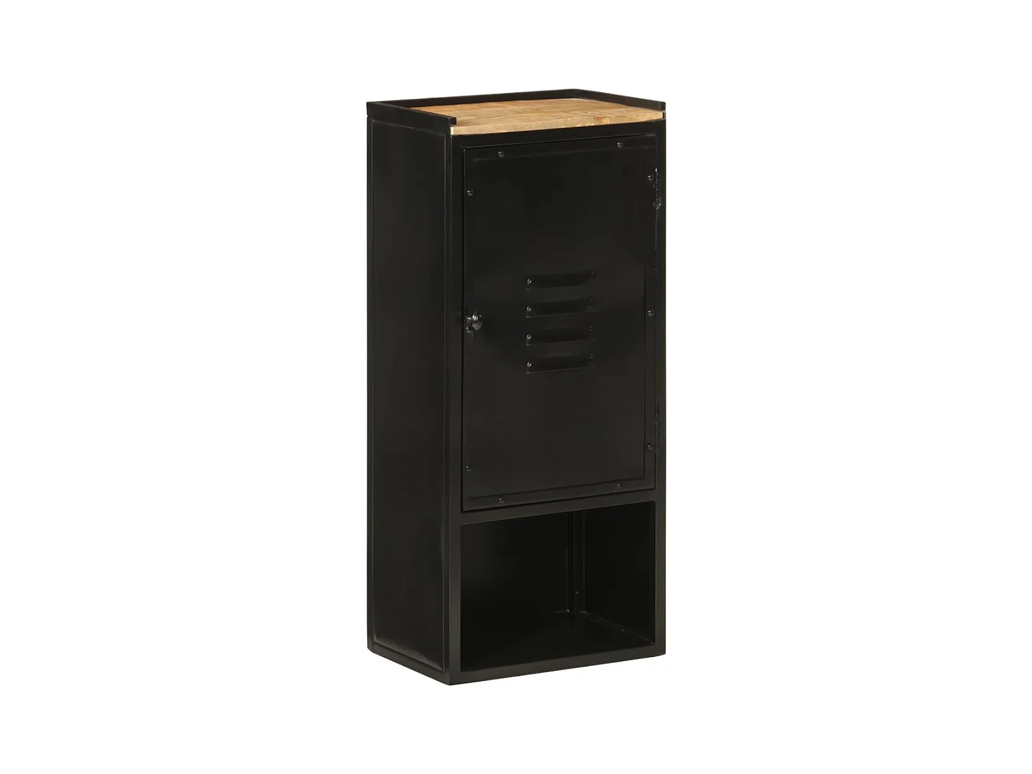 Badkamerkast 40x27x90 cm ijzer en massief mangohout