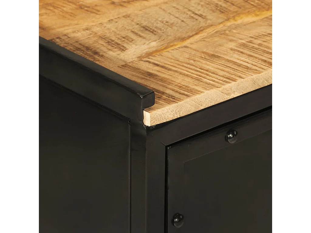 Armoire de salle de bain 40x27x90 cm fer et bois de manguier