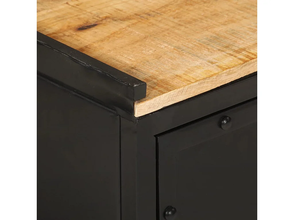 Badkamerkast 40x30x50 cm ijzer en massief mangohout