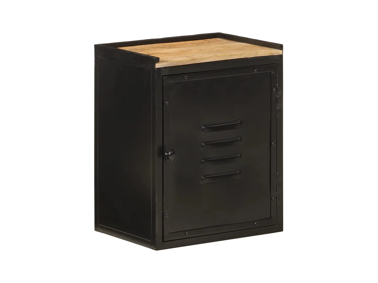 Badkamerkast 40x30x50 cm ijzer en massief mangohout