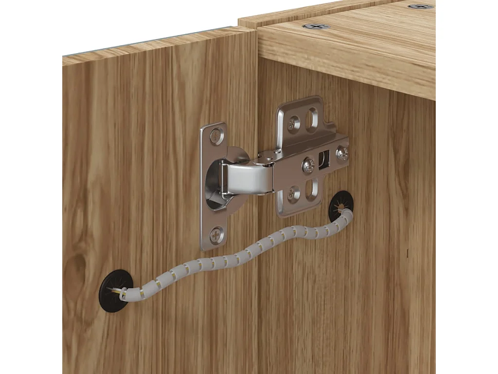 Badkamerkast met spiegel en LED 60x13x52 cm eikenkleurig