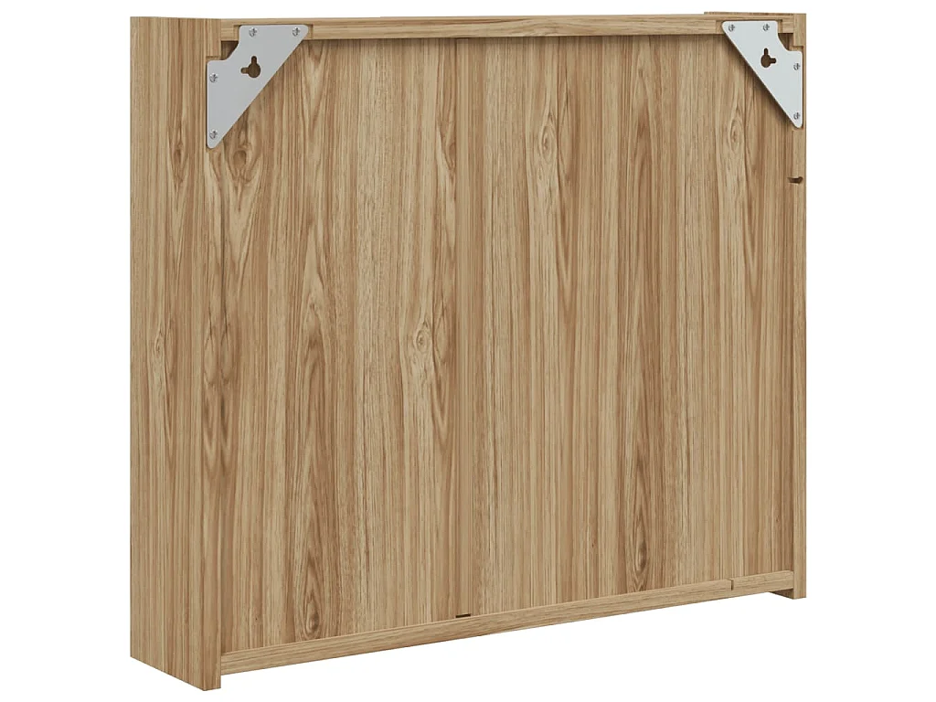 Armoire de salle de bain à miroir avec LED chêne 60x13x52 cm