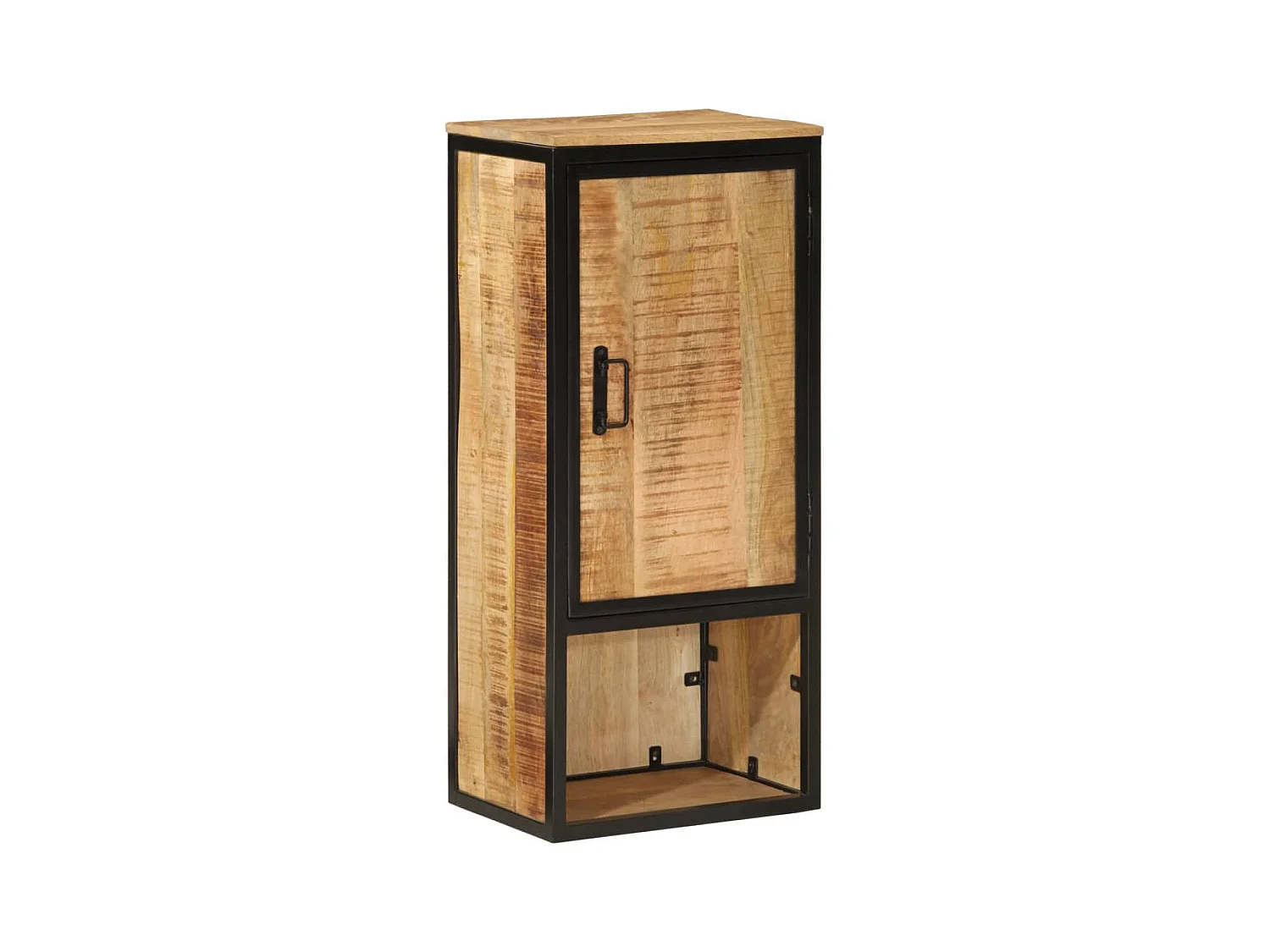 Badkamerkast 40x27x90 cm massief mangohout en ijzer