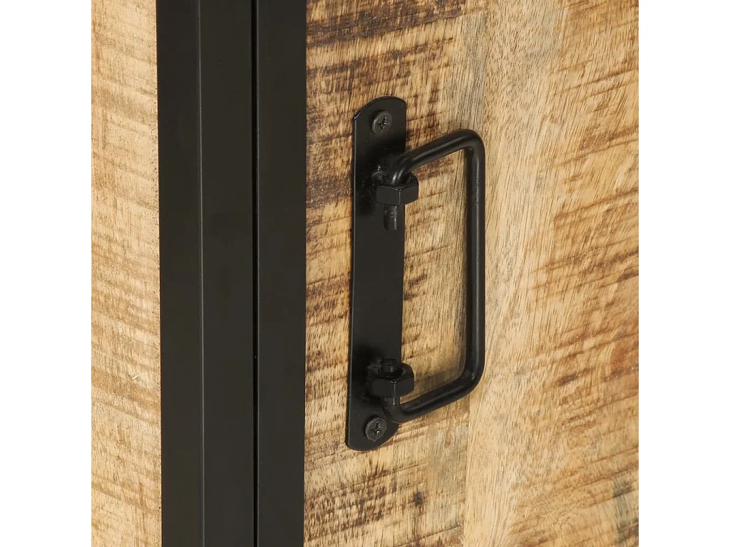 Armoire de salle de bain 40x27x90cm bois massif manguier et fer