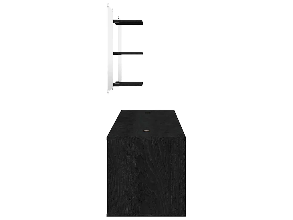 Ensemble de meubles salle de bain 6 pcs noir bois d'ingénierie