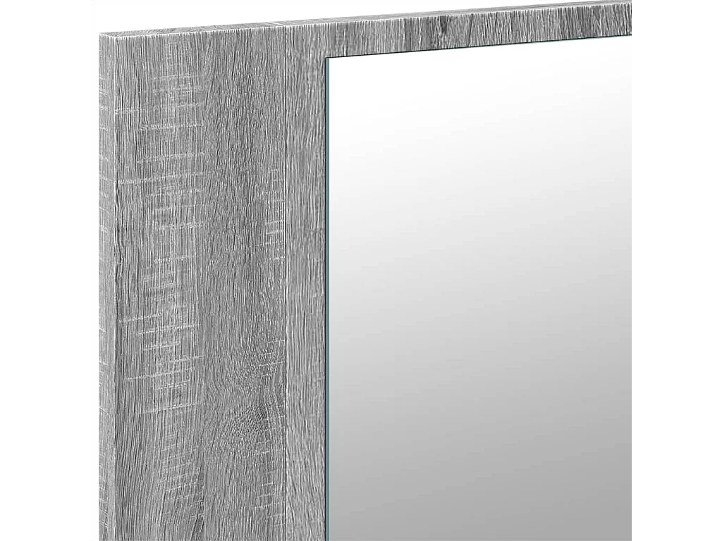 Armoire de salle de bain à miroir LED sonoma gris 90x12x45 cm