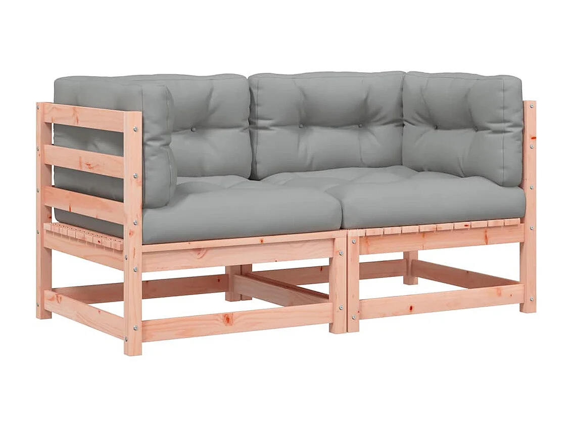 Canapés d'angle de jardin et coussins 2 pcs bois massif douglas