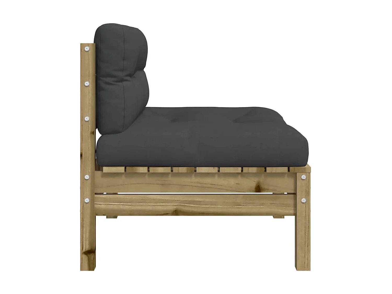 Gartensofa ohne Armlehnen mit Kissen Kiefernholz