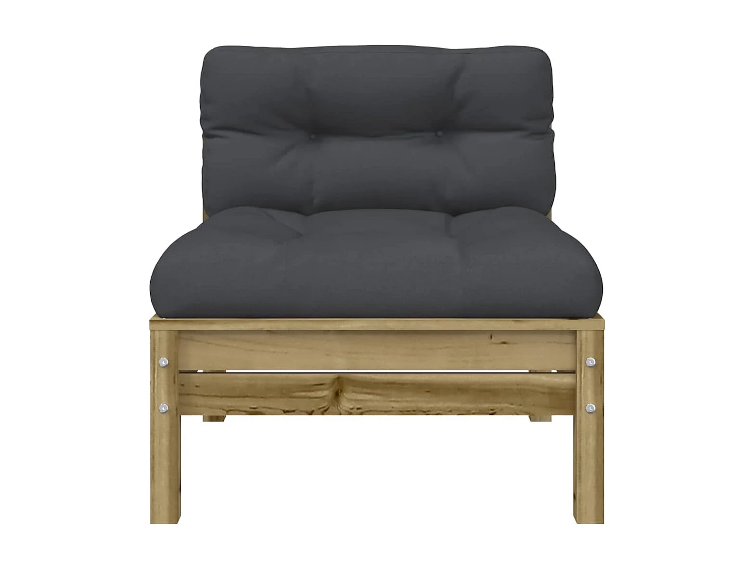 Gartensofa ohne Armlehnen mit Kissen Kiefernholz