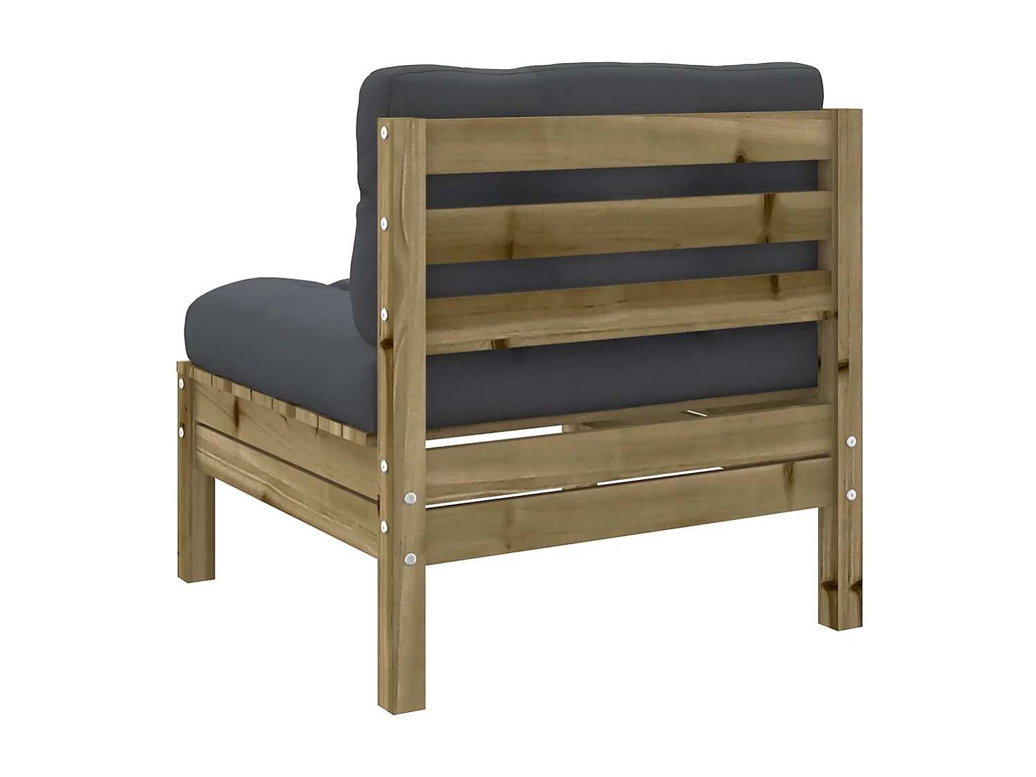 Gartensofa ohne Armlehnen mit Kissen Kiefernholz