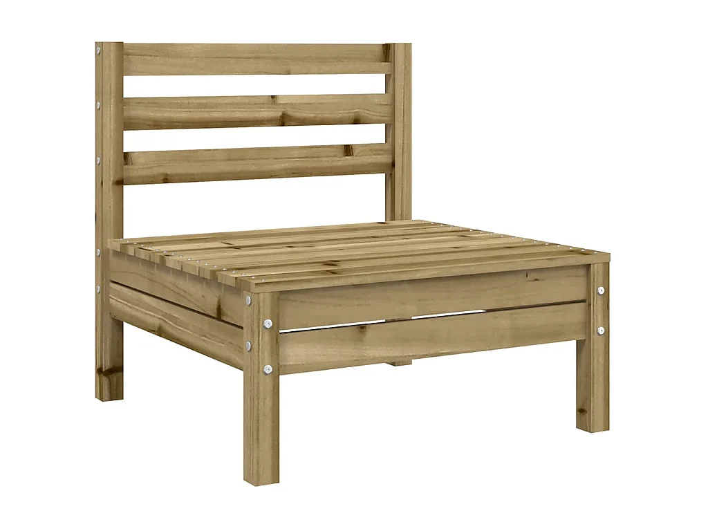 Canapé de jardin sans accoudoirs et coussins bois pin imprégné