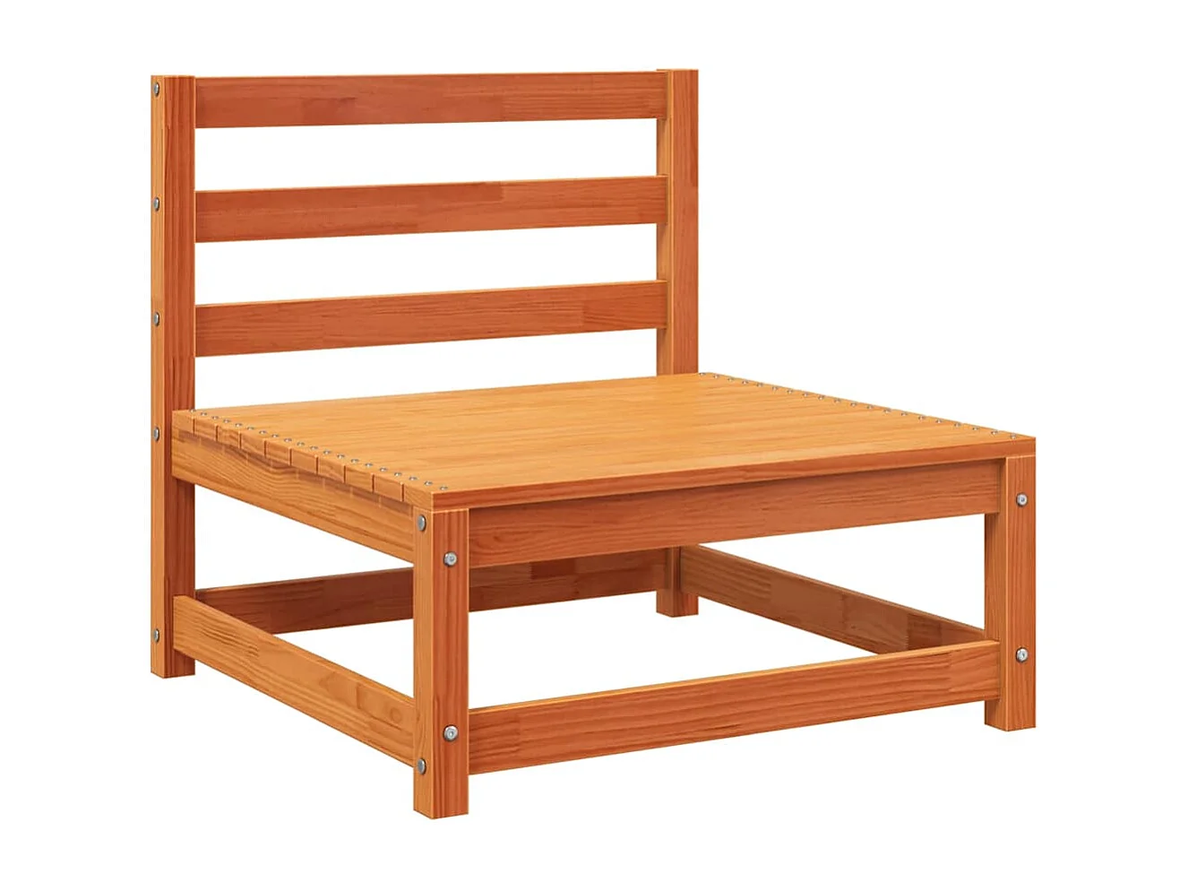 Sofá de 2 lugares para jardim pinho maciço castanho-mel