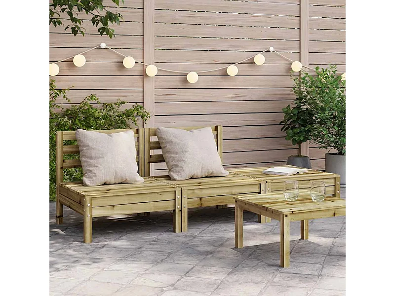 Gartensofa 3-Sitzer Kiefernholz Imprägniert