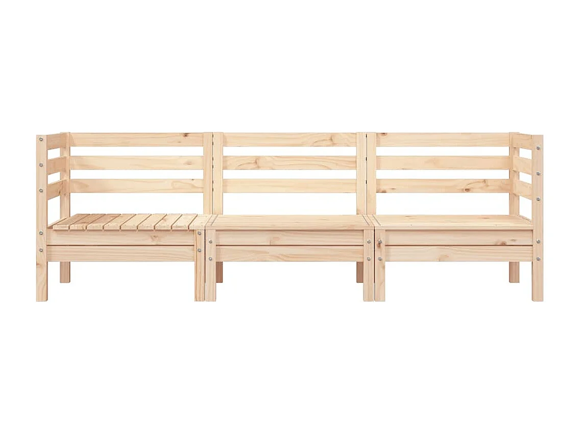 Canapé de jardin 3 places bois de pin massif