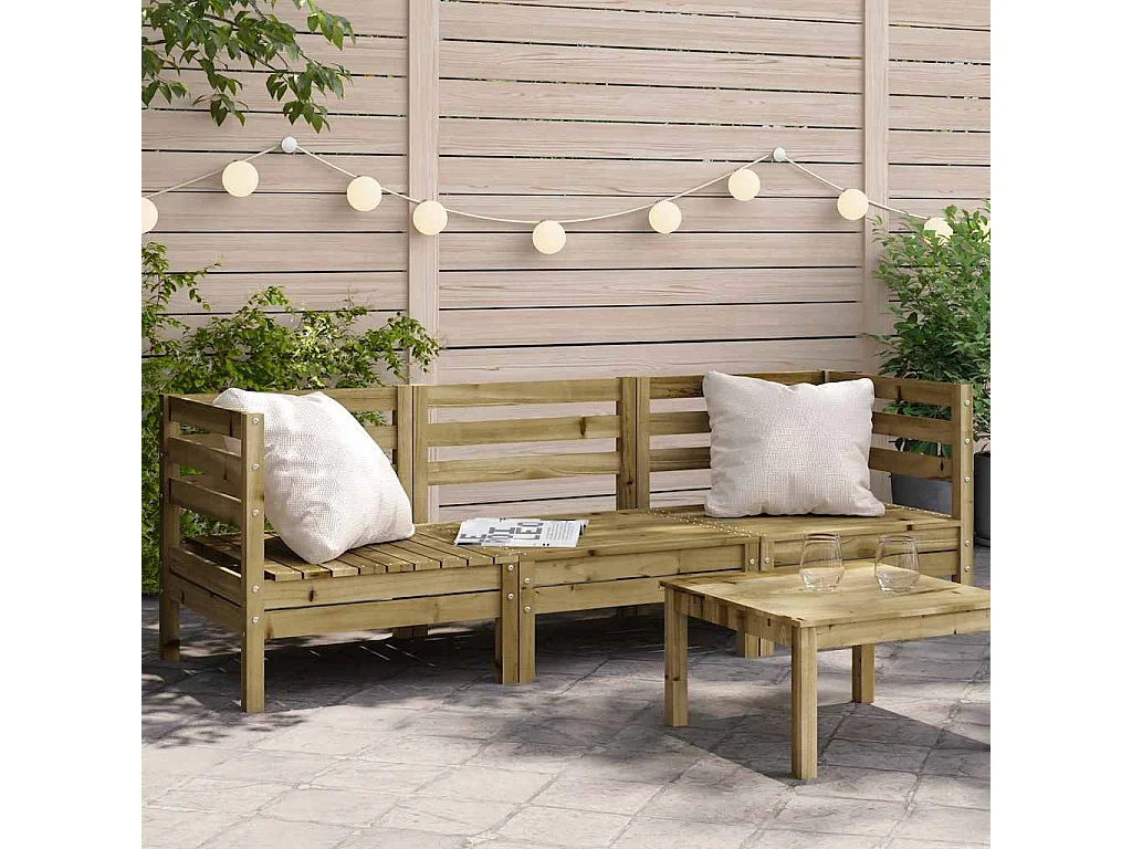 Tuinbank 3-zits geïmpregneerd grenenhout